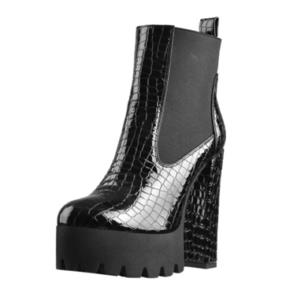 Onlymaker Women's Comfy Elastic Ankle Booties Platform Chunky High Heel … - Picture 3 of 6